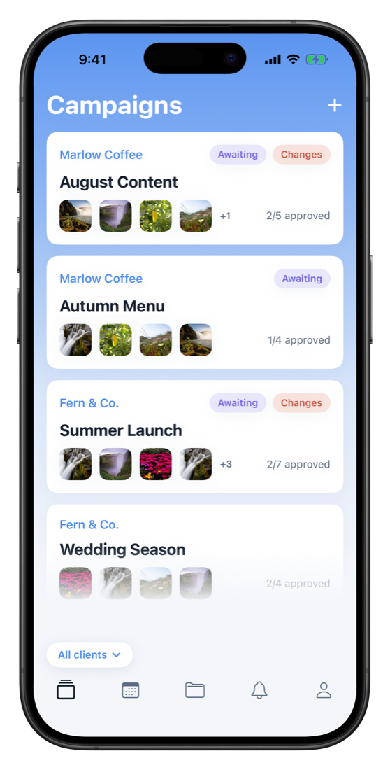 Campaigns screen